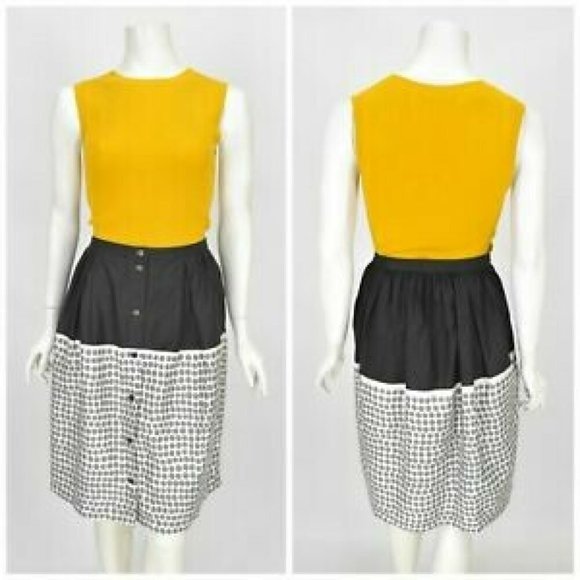 MARIMEKKO Poni Polka Dot Spot Print A-Line Cotton High Waisted Skirt - Picture 3 of 15